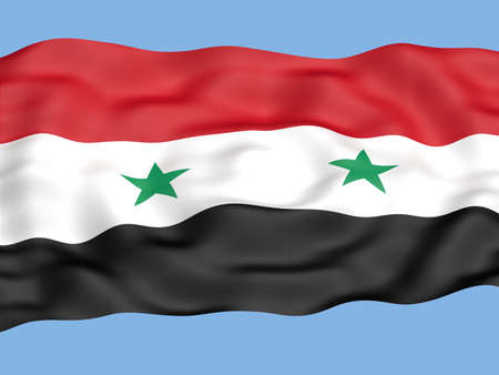 Flag of syria waving in the windの写真素材