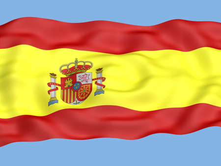 Flag of spain waving in the windの写真素材