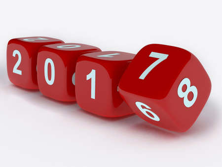 3D background with new year coming - 2017の写真素材