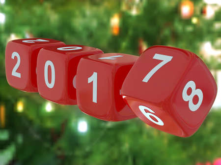 3D background with new year coming - 2017