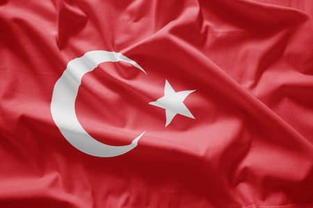 Closeup of  Flag of turkeyの写真素材