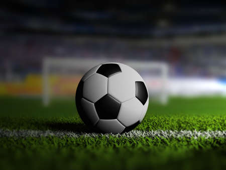 soccer football on grass fieldの写真素材