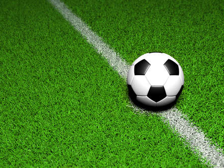 Soccer ball on kick pointの写真素材