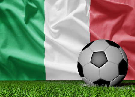 Italy Soccer Ball with Flagの写真素材