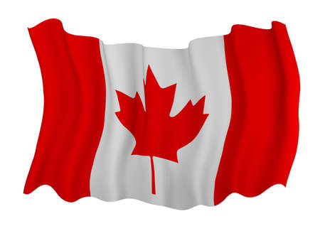 Closeup of  Flag of canadaの写真素材