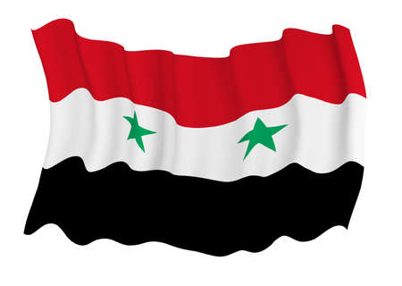 Closeup of  Flag of syriaの写真素材