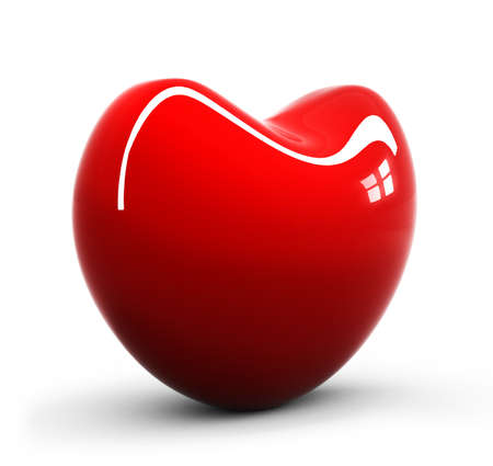 a bright shiny red heartの写真素材