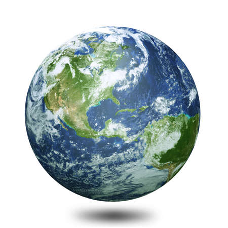 Earth globe 3d render, maps courtesy of NASAの写真素材