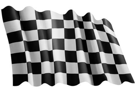 closeup of Checked start flagの写真素材