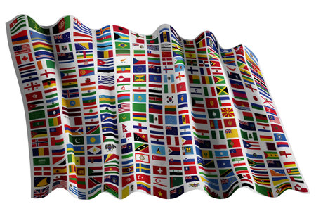 closeup on Flags of the worldのeditorial素材