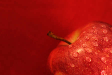 Fresh apple with drop dewの写真素材