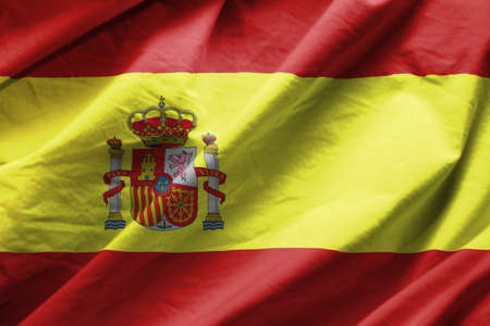 Closeup of  Flag of spainの写真素材