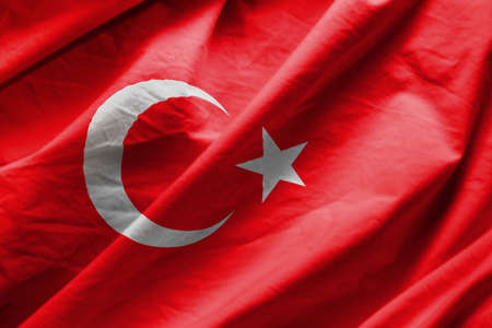 Closeup of  Flag of turkeyの写真素材
