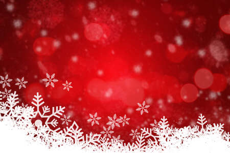 Red Christmas Background With Snowflakesの写真素材