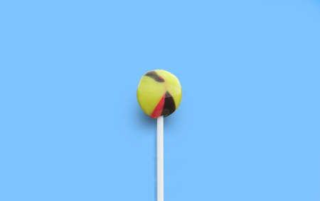 lolly pop on a blue backgroundの写真素材