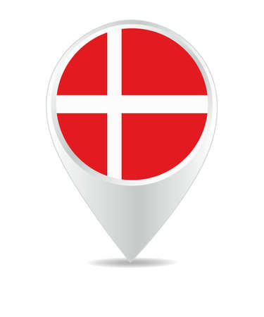 Location Icon for Denmark Flag, Vectorのイラスト素材