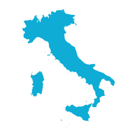 Map of Italy in blue colourのイラスト素材