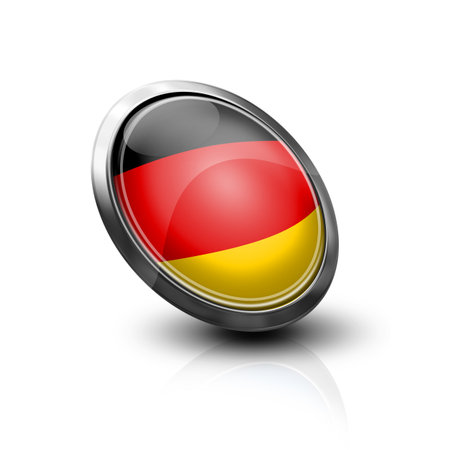 Metallic button Germany on whiteの写真素材
