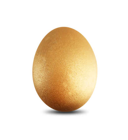 golden easter egg on whiteの写真素材