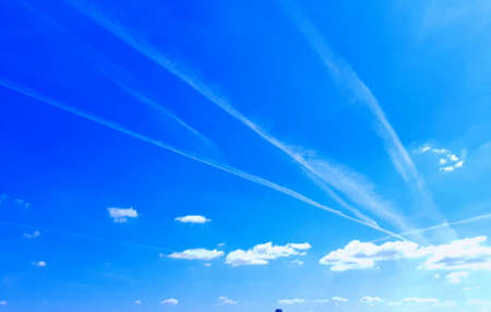 Blue sky with white cloudsの写真素材