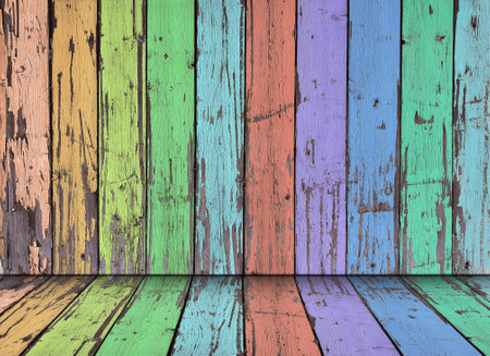 Wood colored textured floor for backgroundの写真素材