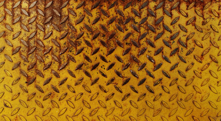Grunge looking diamond steel plate backgroundの写真素材