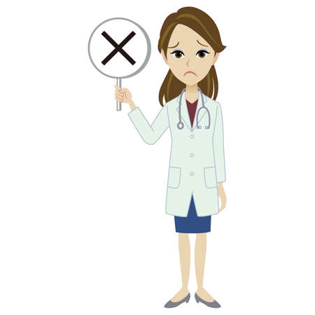 A woman doctor wearing lab coatのイラスト素材