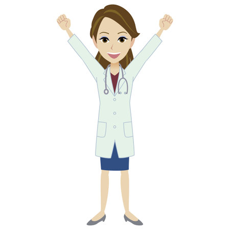 A woman doctor wearing lab coatのイラスト素材