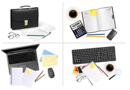 Set of business and office backgrounds.  illustration.のイラスト素材