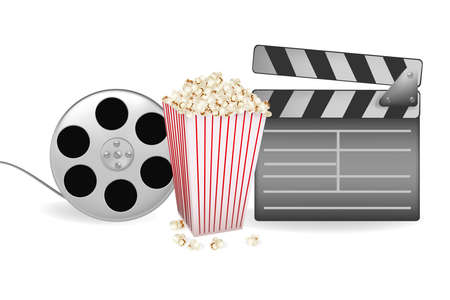illustration of background of movie related items のイラスト素材