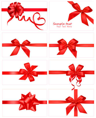 Big collection of red gift bows.のイラスト素材