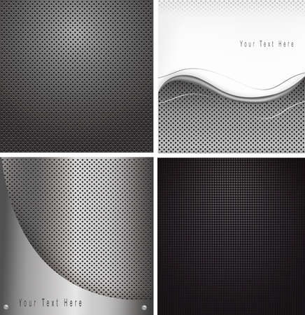 Four metal backgrounds. illustration.のイラスト素材