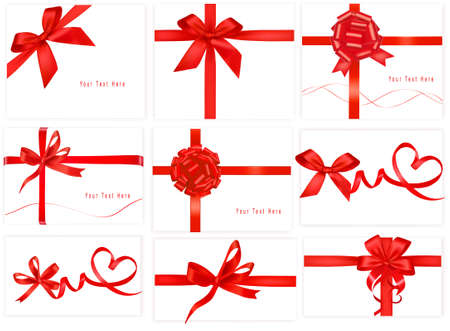 Big collection of red gift bows. のイラスト素材