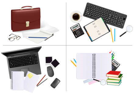 Big set of business and office supplies.のイラスト素材