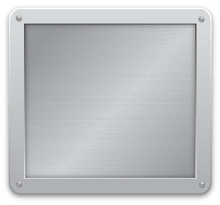 Glossy silver metallic plaque on a textured background. illustration のイラスト素材
