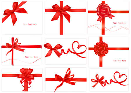 Big collection of red gift bows. のイラスト素材