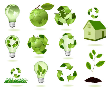 Big set of ecology icons. illustration. のイラスト素材