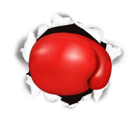 Red boxing glove. Conceptual illustration. のイラスト素材