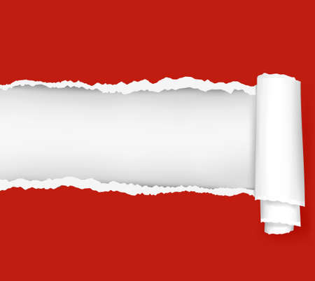 Ripped red paper background. illustration. のイラスト素材