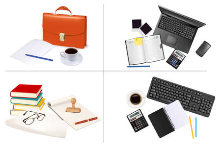 Big set of business and office supplies.のイラスト素材