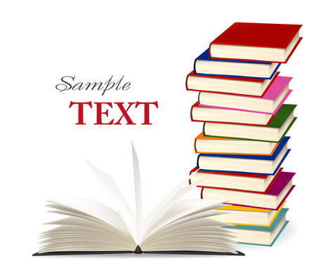  Stack of colorful books. illustration.のイラスト素材