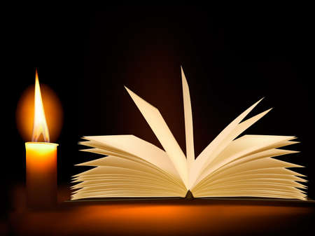 Old book and a candle. のイラスト素材