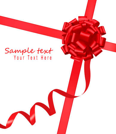 Holiday red bow with a ribbonのイラスト素材