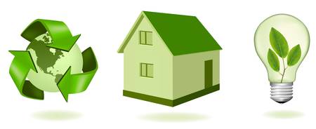 Green world map and ecology icons.  のイラスト素材