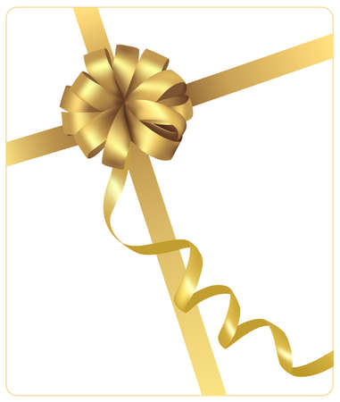 Yellow bow with ribbons.のイラスト素材