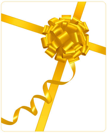 Yellow bow with ribbons. のイラスト素材