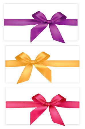Collection of colored bows with ribbons. のイラスト素材