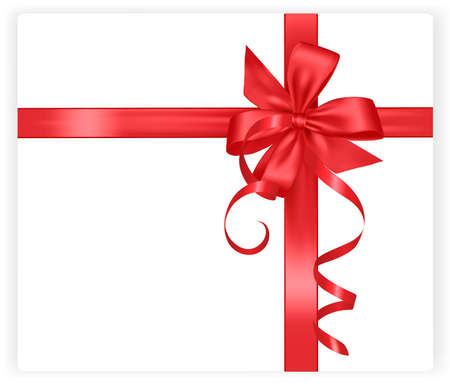 Red gift bow with ribbons.のイラスト素材
