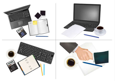 Big set of business and office supplies. のイラスト素材