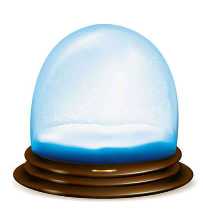 Empty snow dome over white background.illustration のイラスト素材